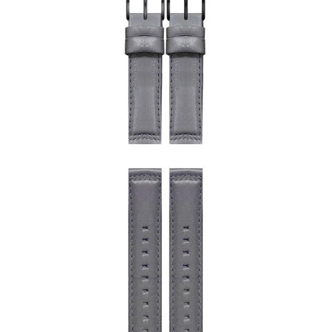 Bracelet en cuir véritable gris 