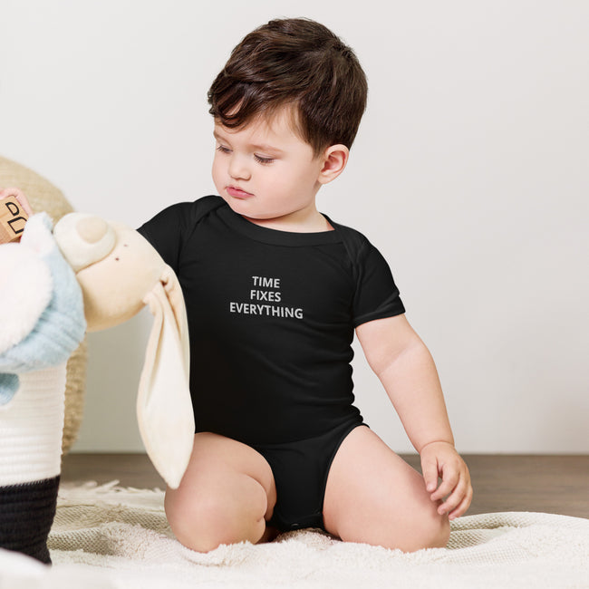Baby short sleeve TFE one piece (WHITE FONT)