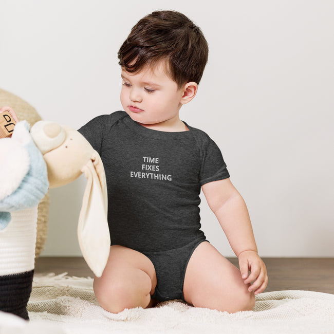 Baby short sleeve TFE one piece (WHITE FONT)