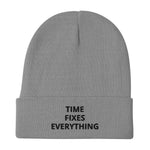Embroidered Beanie - Gray