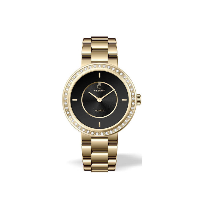 Black and Gold stainless steel luxury watch